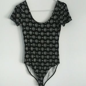 Black patterned bodysuit